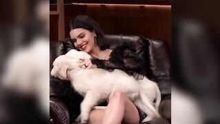 : Kendall Jenner leggy and cute with puppies #2