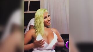 Nicki Minaj playing with her absolute massive tits