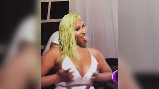 : Nicki Minaj playing with her absolute massive tits #2