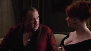 : Christina Hendricks's heaving breasts move just from her breathing #3