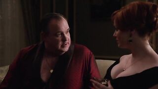 : Christina Hendricks's heaving breasts move just from her breathing #4