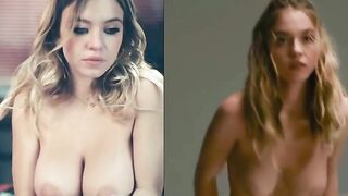 Sydney Sweeney Natural Tits in Euphoria and The Vouyeurs