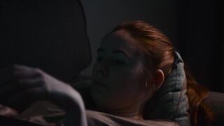 : Karen Gillan getting off to some porn in Dual (2022) #3