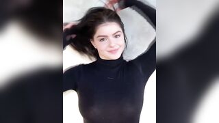 : Ariel Winter showing off her big bra-less pierced tits #2