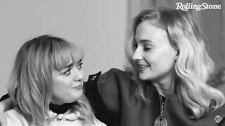 Maisie Williams and Sophie Turner joking about a "huge growth in Sophie"