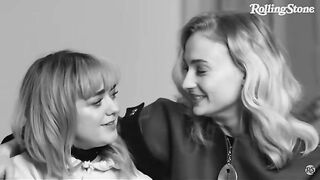 : Maisie Williams and Sophie Turner joking about a "huge growth in Sophie" #2