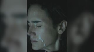 In the movie Shelter (2014), Jennifer Connelly is depicted getting a cumshot straight to face