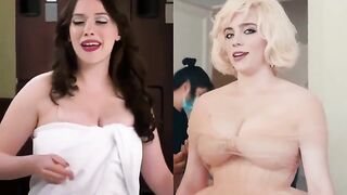 Big natural tits battle: Kat Dennings vs Billie Eilish