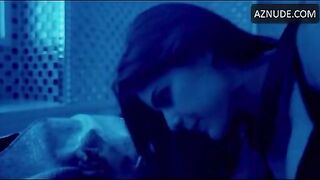 Alexandra Daddario getting choked with a belt