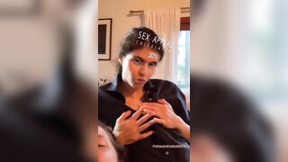 : Even pushing up her big tits, Alexandra Daddario was not happy with the results of the sex appeal app #4