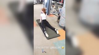 Madelaine Petsch stretching