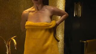 : Lily James almost dropping her bath towel in her new show #3