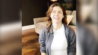 : GIF Alexandra Daddario pokies and bounce in tight shirt from YouTube video #1