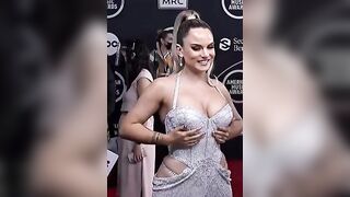 : Joanna JoJo Levesque showing off her goods at the AMA Awards. ???? #4