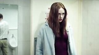 Karen Gillen getting pounded from behind in a public bathroom
