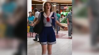 : Maya Hawke bouncing in Stranger Things #2