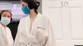 : Alexandra Daddario teasing her hard nipples and bouncing boobs during cryotherapy #4