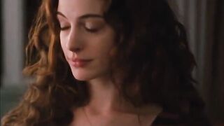 Anne Hathaway showing off that pretty face and where it's about to go hehe.