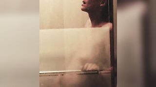 : Yvonne Strahovski stroking her plot in the shower in Manhattan Night #2