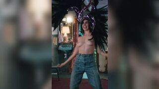 : Alison Brie having fun topless while dancing in GLOW #2