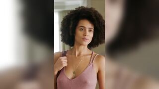 : Nathalie Emmanuel sexy tank top plot in Holly Slept Over #3