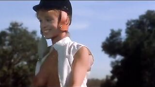 : Betsy Russell bouncy topless horse riding in 'Private School' #2