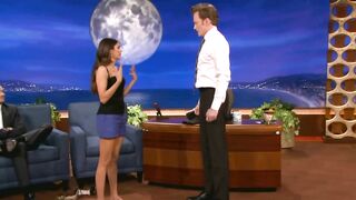 : Nina Dobrev uses Conan O'Brien as her human Yoga Wall #2