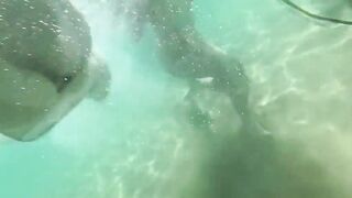 : Slow-mo GIF of Alexandra Daddario swimming in bikini in YouTube video #2