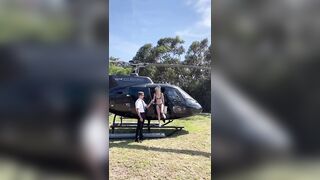 : Kiernan Shipka, coming out of a helicopter in a bikinee #2