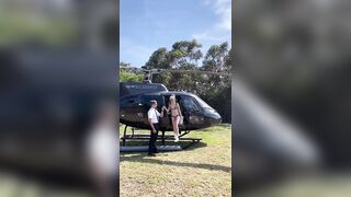 : Kiernan Shipka, coming out of a helicopter in a bikinee #3