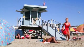 : Pamela Anderson, Baywatch, smoothed slow motion, hard day at the beach #4