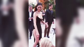 : Nina Dobrev's ample tits nearly spilling out of her "elegant" dress is a great look #2