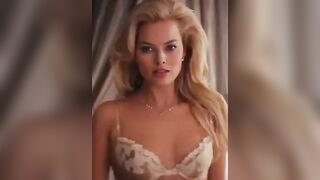 Margot Robbie with and without her lingerie on #2