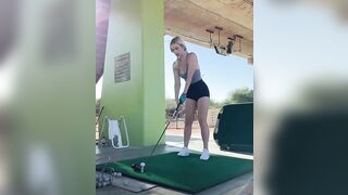Paige Spiranac - the booty wiggle before the swing and that smile at the end.